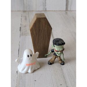 Halloween Frankenstein coffin ghost toy accessory set scary figure Coffin